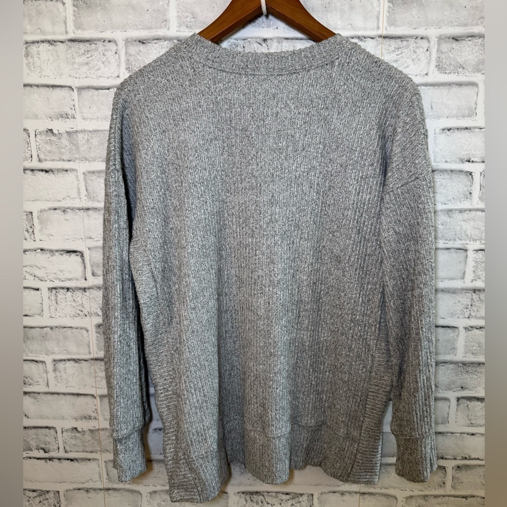 NWT! Women’s NFL Kansas City Chiefs gray ribbed sweater long sleeve Medium - Picture 2 of 5